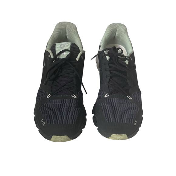 On Cloudflyer Road Running Shoes Black White Mint Green 9 Wide - Picture 3 of 10